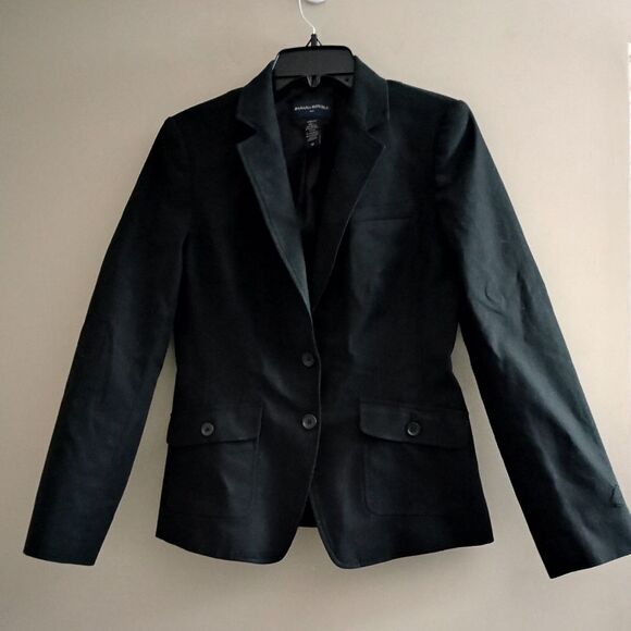 Banana Republic 2 Button Black Blazer Cotton Spandex Size 10 - Picture 1 of 5